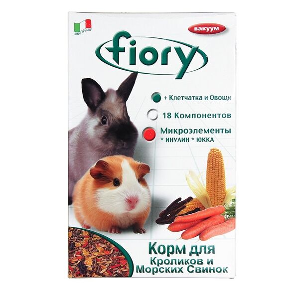 Корм Fiory для морских свинок и кроликов Conigli e cavie 850 г, Италия
