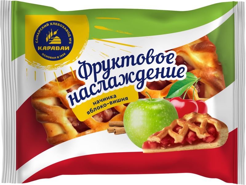 

Ватрушка Самарский хлебозавод №5 Фруктовое Наслаждение Яблоко-вишня 200 г
