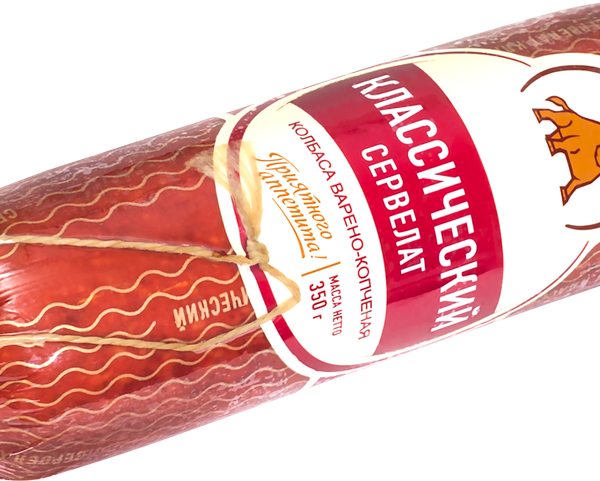 Колбаса копчено-вареная СПК Сервелат Классический 1-й сорт 350 г