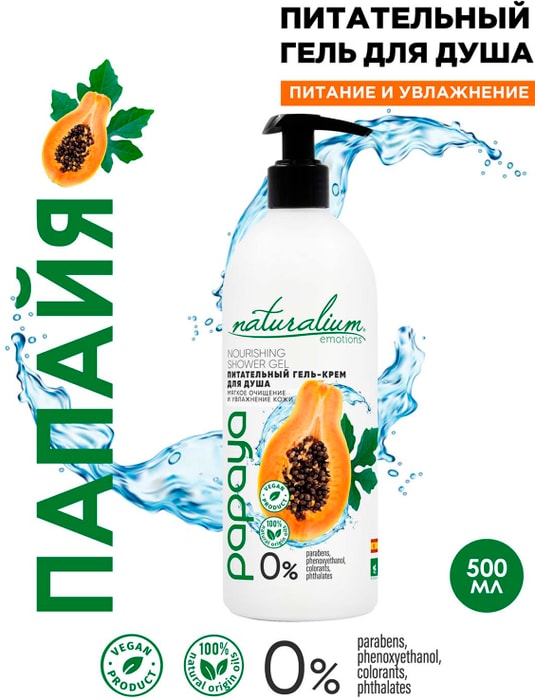 

Крем-гель для душа Naturalium Папайя, 500 мл