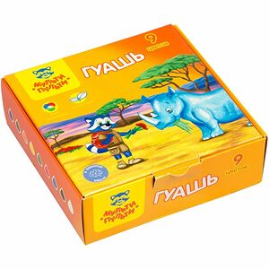 Краски Мульти-Пульти Енот в Африке гуашевые 9 цветов