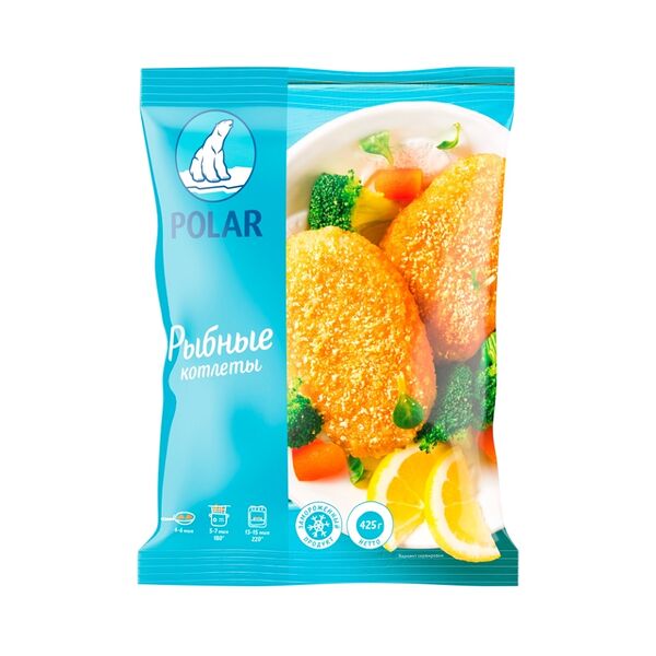 Котлеты рыбные Polar в панировке замороженные, 425г