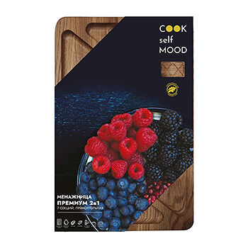 Менажница «Премиум» дубовая 2 в 1 прямоугольная, 7 секций, Cook Self Mood, 30*20*2 см, Россия