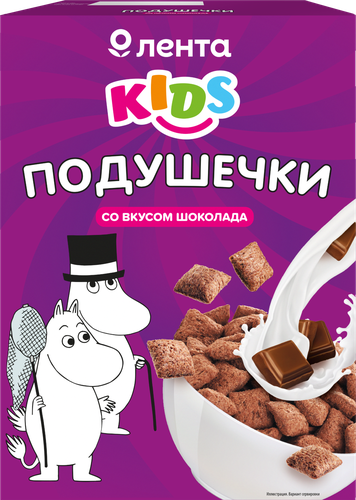 

Готовый завтрак ЛЕНТА KIDS Муми Тролли Подушечки со вкусом шоколада
