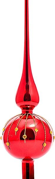 Украшение новогоднее Magic Time Верхушка стеклянная Красная 31*8*8см