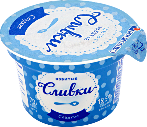 

Десерт Ижмолоко Взбитые сливки Сладкий 19.5% 70 г