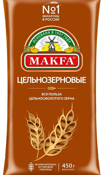 Макароны Makfa Перья цельнозерновые 450г