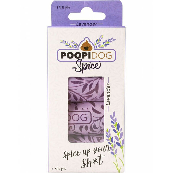 Пакеты для уборки за собакой фиолетовые Duvo+, 32*19см 4*15шт