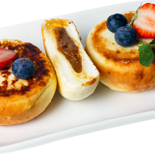 Сырники домашние с начинкой вареная сгущенка вес Лента Fresh СП до 100г