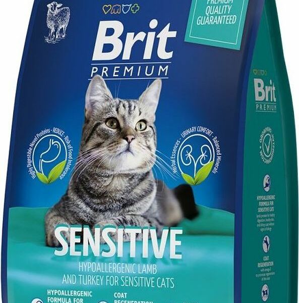 Brit Premium Cat Sensitive для взрослых кошек с чувствительным пищеварением Ягненок