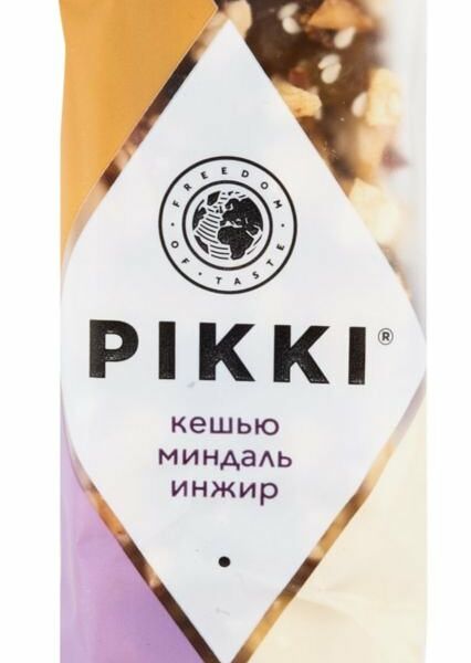 Батончик орехово-фруктовый Pikki Кешью, миндаль и инжир