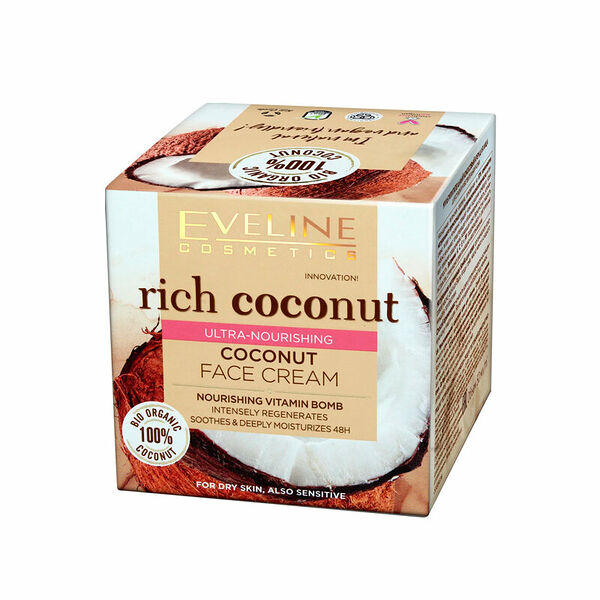 Крем мультипитательный для лица Eveline Cosmetics Rish Coconut для Сухой Кожи 50 мл