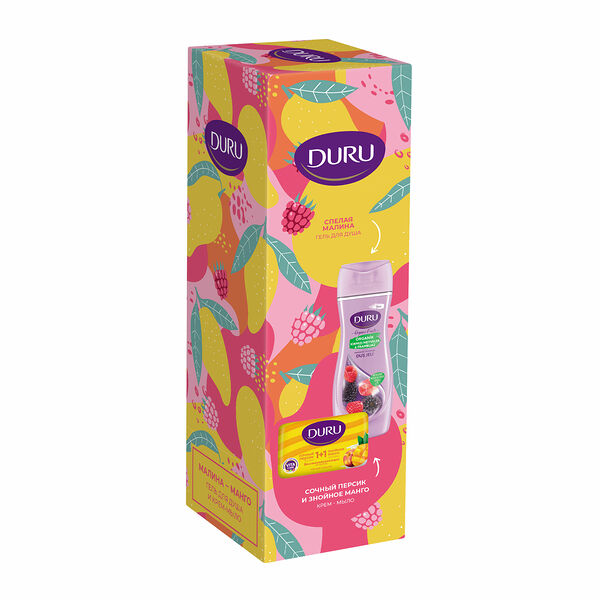 Набор подарочный Duru гель для душа 450мл Лесные Ягоды+Rрем-мыло Duru 1+1 Манго-Персик 80г