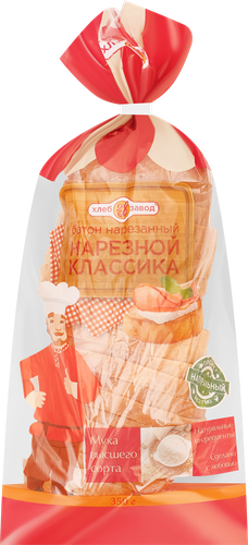 

Батон ХЛЕБОЗАВОД №28 Нарезной, в нарезке, 350г