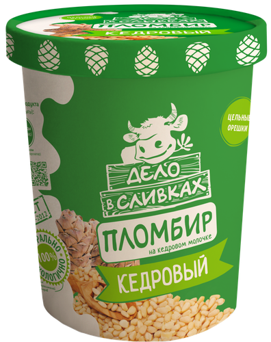 

Мороженое Дело в сливках пломбир с кедровым орехом ведро 410 г