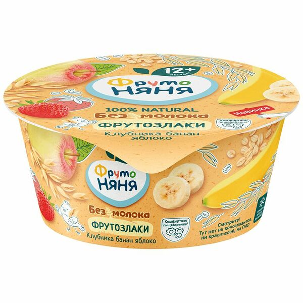 Десерт ФрутоНяня овсяный клубника-банан-яблоко 140 г