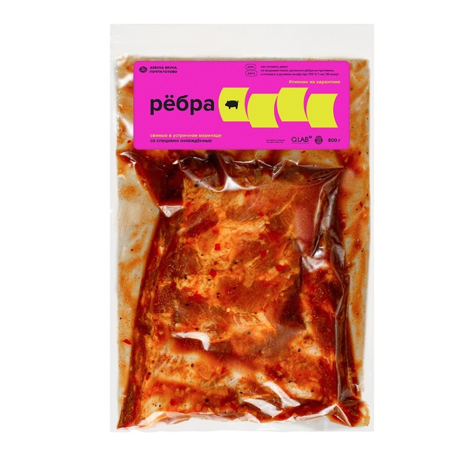 

Ребра свиные Почти Готово в устричном маринаде со специями охлажденные 800 г