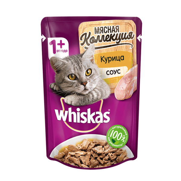 Корм для кошек Whiskas Мясная коллекция Курица в соусе