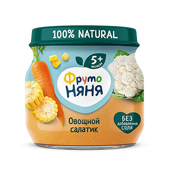Пюре ФрутоНяня Овощной салатик 5+
