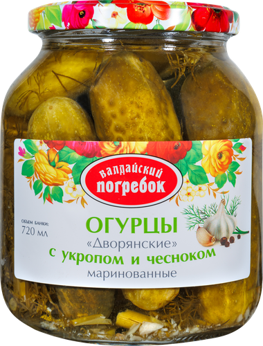 

Огурчики Валдайский Погребок Дворянские маринованные, 650 г