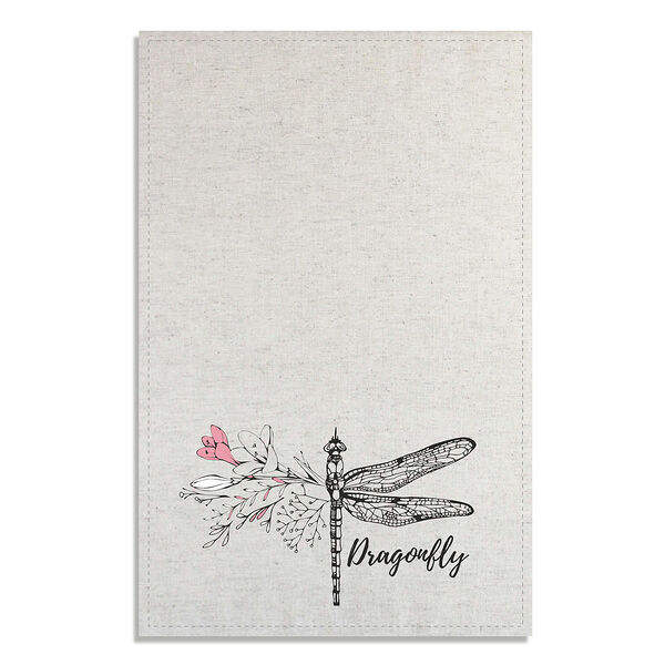 Полотенце кухонное Стрекоза, 39х60 см, хлопок/лен, шелкография