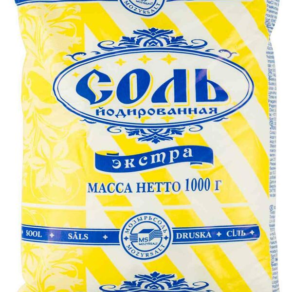 Соль пищевая Мозырьсоль йодированная экстра 1кг