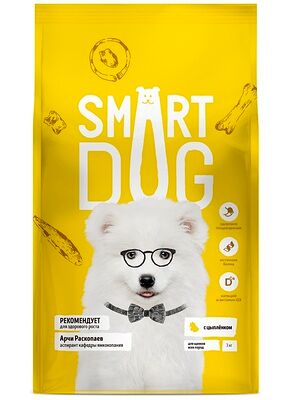 Корм Smart Dog для щенков, с цыпленком