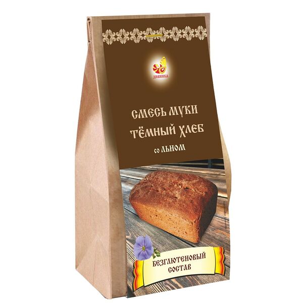 Смесь муки Темный хлеб со льном 700г