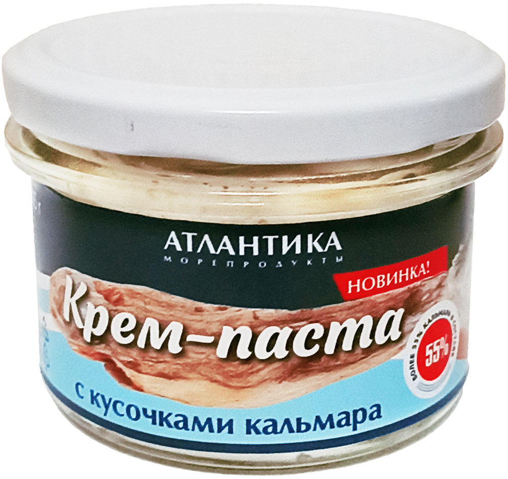 

Крем-паста Атлантика из кальмара тихоокеанского рубленого горячего копчения 150 г