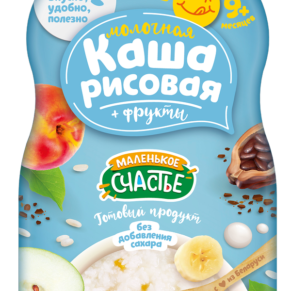 Молочная каша рисовая + фрукты 111гр ДП Маленькое счастье