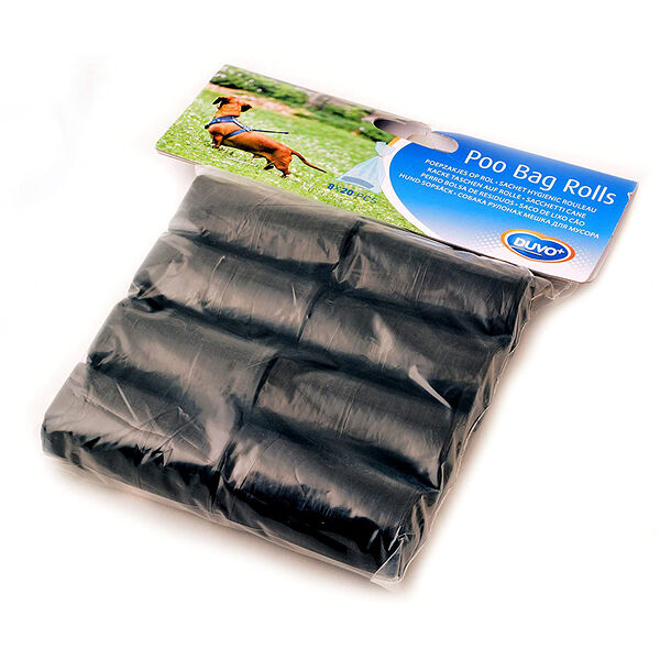 Пакеты для уборки за собакой, черные,DUVO+, 33х20см, 8х20шт (Бельгия)