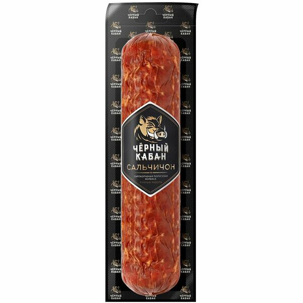 Колбаса сырокопченая Черный кабан Сальчичон полусухая, вес