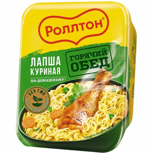 Лапша яичная Роллтон Куриная по-домашнему быстрого приготовления, 90г