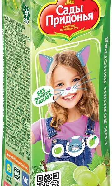 Сок Сады Придонья яблочно-виноградный 200мл