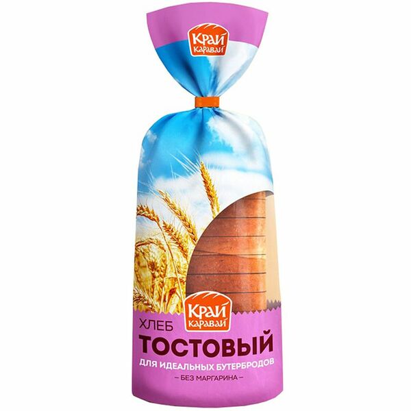 Хлеб Край Каравай тостовый нарезка высший сорт, 500г