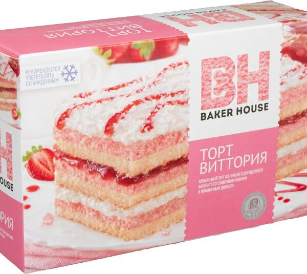 Торт Baker House Виттория Клубничный 350г