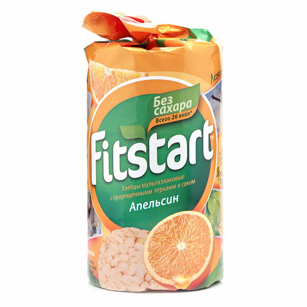 Хлебцы мультизлаковые с пророщенными зернами и соком Апельсин ТМ Fitstart (Фитстарт)