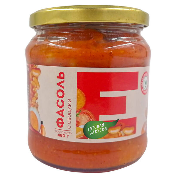 Фасоль Европа 480 г с овощами ст/б