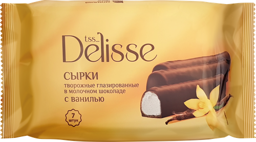 

Сырки творожные глазированные Delisse с ванилью в молочном шоколаде 15% 7 шт. x 25 г