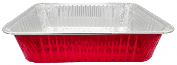 Форма для запекания одноразовая алюминиевая красная, 195х143 мм