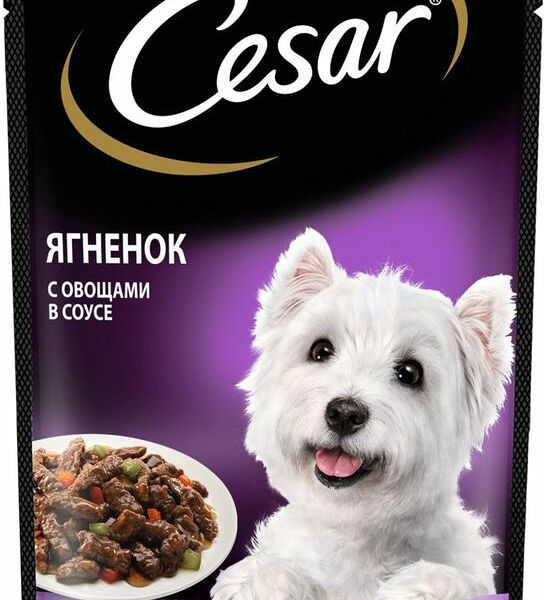 Корм влажный Cesar Ягненок в овощном соусе для собак 85г