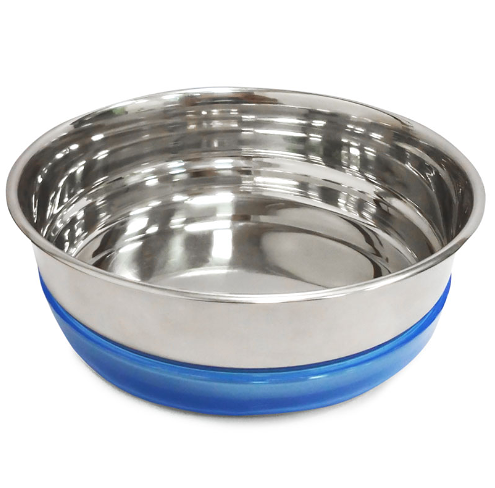 Миска Triol металлическая с синей резинкой