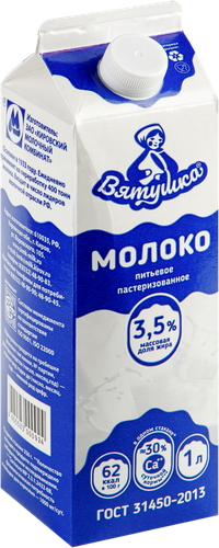 

Молоко Вятушка пастеризованное 3.5% 1 л
