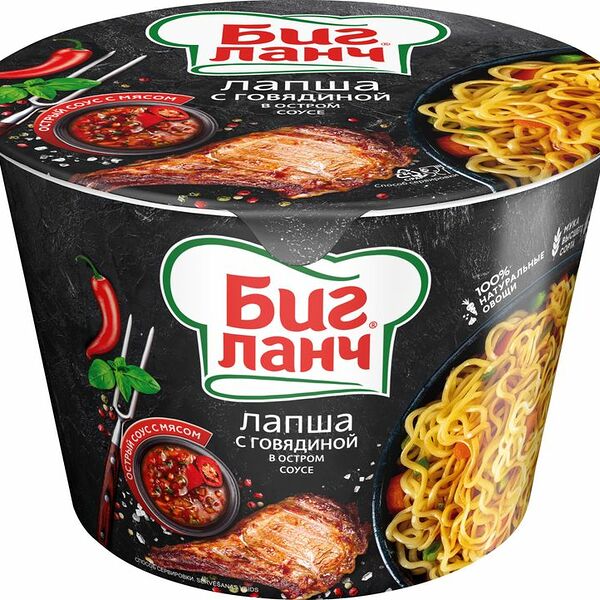 Лапша Биг Ланч с говядиной в остром соусе 90 г