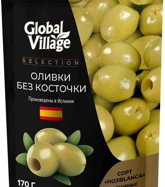 Оливки Global Village Selection без косточки 170г
