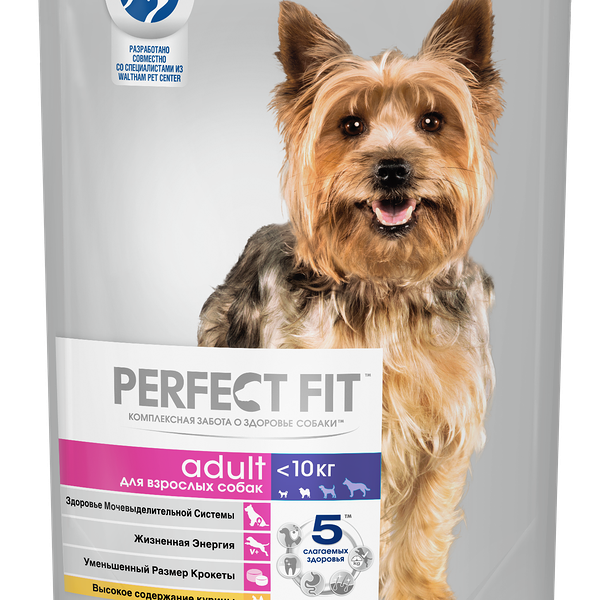 Сухой корм Perfect Fit для собак мелких и миниатюрных пород старше года, с курицей, 500 г