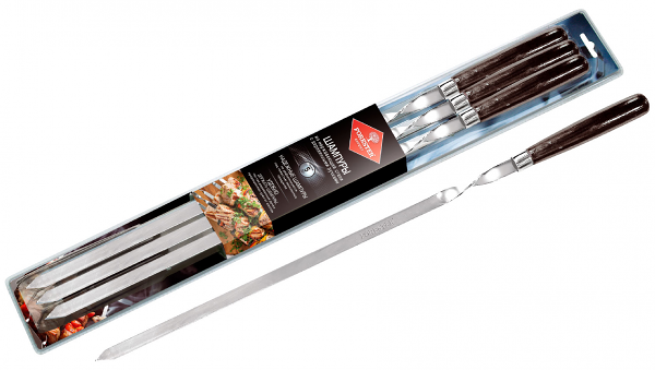 Шампуры Forester с деревянными ручками, 6 шт