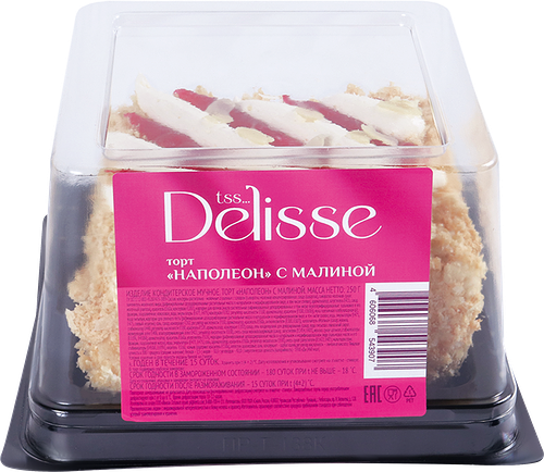 Торт DELISSE Наполеон с малиной, 250г