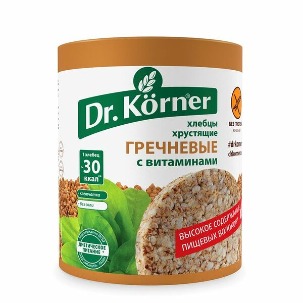 Хлебцы Dr.Korner гречневые с витаминами, 100г