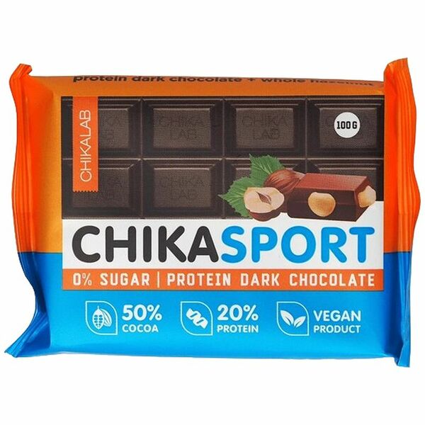 Chikalab Chika Sport Шоколад тёмный с фундуком 100 г 1 шт